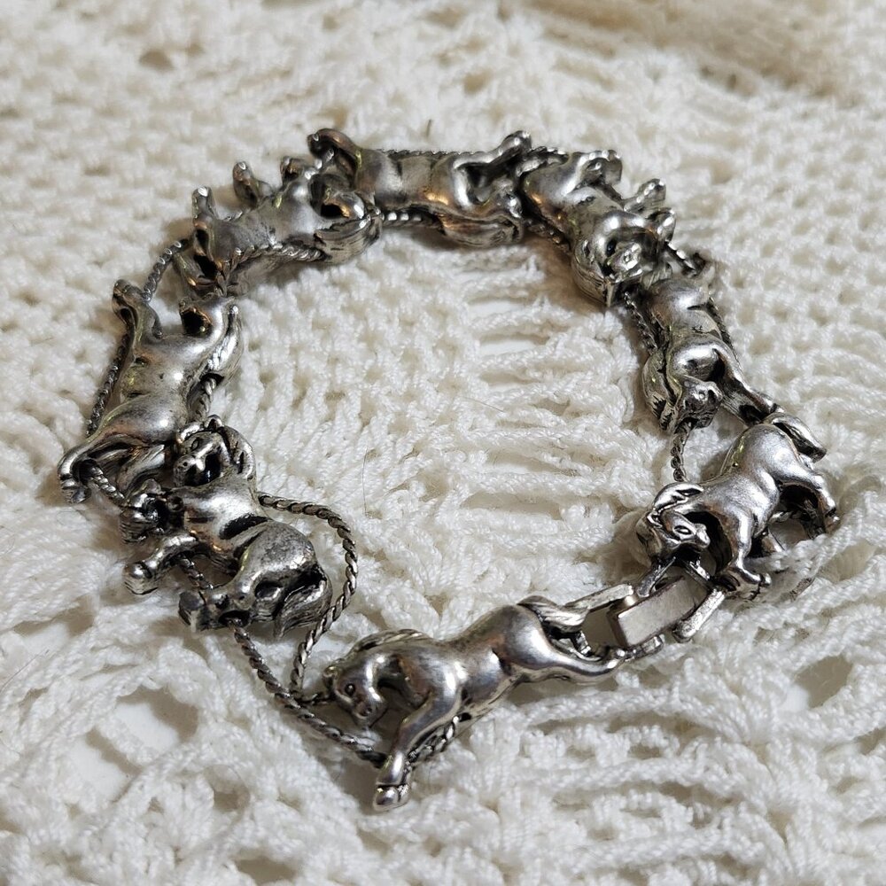 Pewter horses slide bracelet